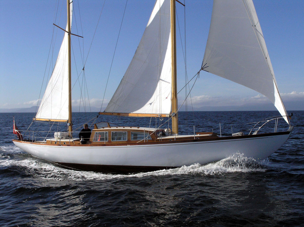 Classic Yacht on Sea